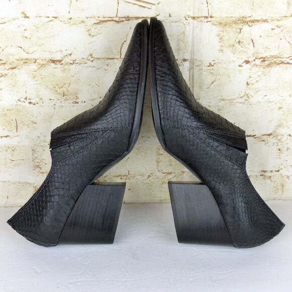Matisse Boots Women 10M Black Snake Embossed Leather Pointed Toe Low Cut Western - Picture 10 of 13
